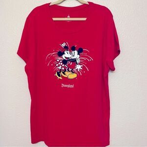 Disney Parks red Mickey and Minnie metal stud stars short sleeve plus t shirt 1X